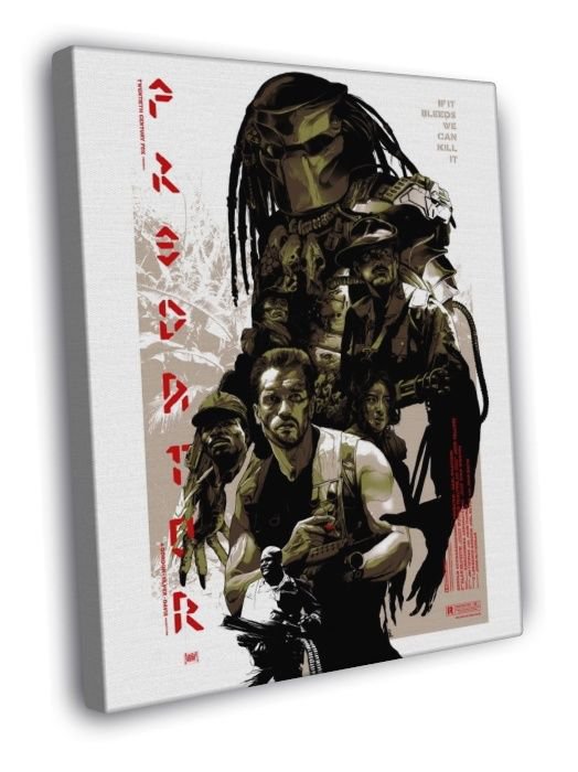 Predator 1987 Sci-Fi Movie Arnold Schwarzenegger WALL  20x16 inch FRAMED CANVAS PRINT