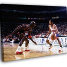 Allen Iverson vs Michael Jordan 76ers Retro  20x16 inch FRAMED CANVAS WALL PRINT