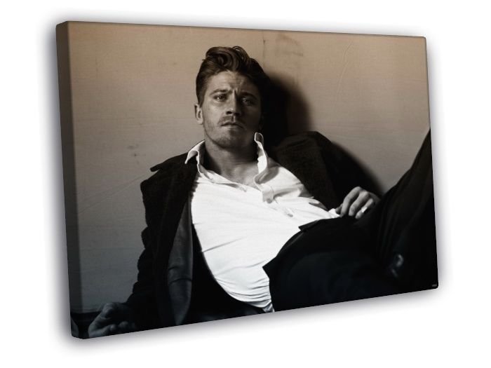 Garrett Hedlund Actor Sepia WALL  20x16 inch FRAMED CANVAS PRINT