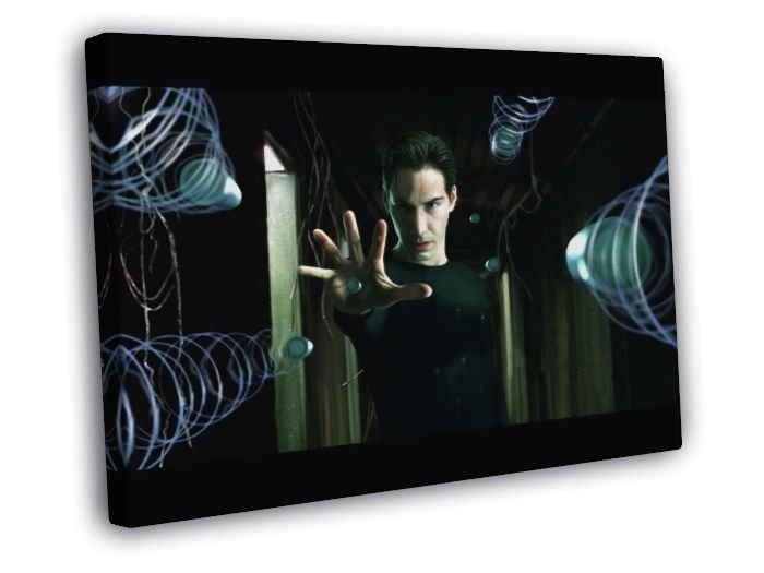 The Matrix Movie Neo Bullets Art Painting Keanu Reeves  20x16 inch FRAMED CANVAS WALL PRINT