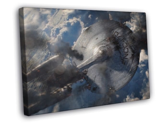Star Trek Into Darkness NCC-1701 Crash Earth WALL  20x16 inch FRAMED CANVAS PRINT