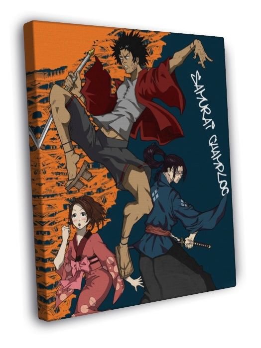 Samurai Champloo Characters Cool Jump Anime Manga Art WALL  20x16 inch FRAMED CANVAS PRINT