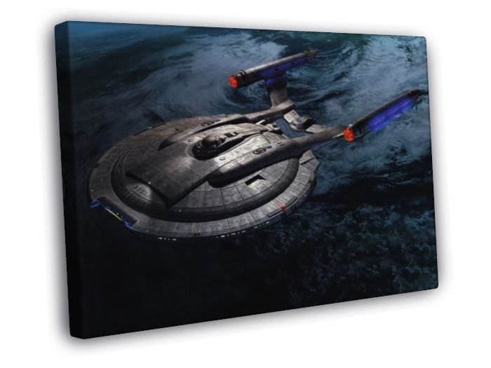 Star Trek Starship Enterprise Spacecraft NX-01  20x16 inch FRAMED CANVAS WALL PRINT