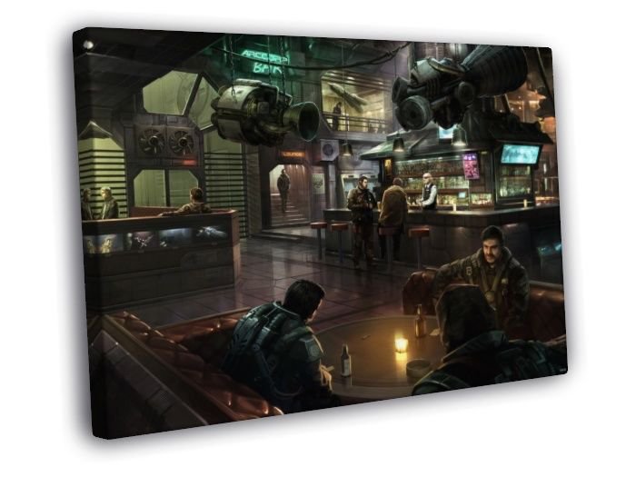 Star Citizen Stanton ArcCorp Video Game WALL  20x16 inch FRAMED CANVAS PRINT