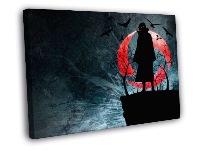 Naruto Itachi Uchiha Sharingan Anime Manga Art  20x16 inch FRAMED CANVAS WALL PRINT