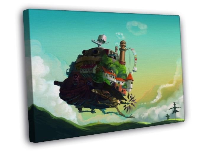 Howl's Moving Castle Anime Manga Art WALL  20x16 inch FRAMED CANVAS PRINT