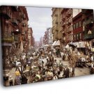 Manhattan Little Italy 1900 New York City  20x16 inch FRAMED CANVAS WALL PRINT