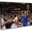 Dirk Nowitzki Clutch Layup Mavericks Heat  20x16 inch FRAMED CANVAS WALL PRINT
