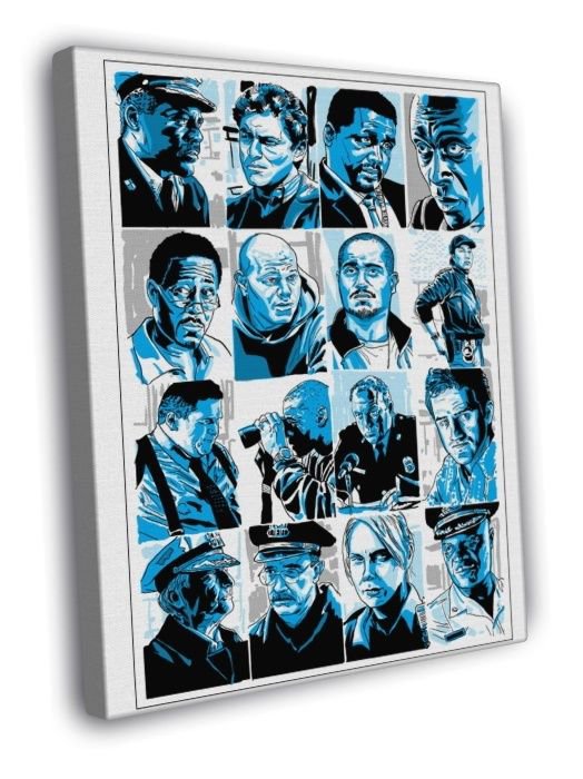 The Wire Cast Characters TV Series Art WALL  20x16 inch FRAMED CANVAS PRINT