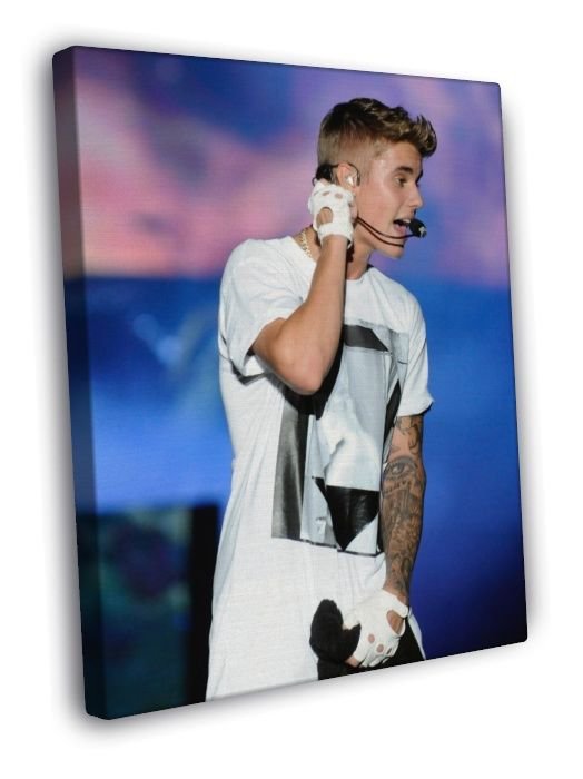 Justin Bieber Pop Singer Music  20x16 inch FRAMED CANVAS WALL PRINT
