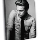 Leonardo DiCaprio Great BW Portrait Tie Handsome Rare  20x16 inch FRAMED CANVAS WALL PRINT