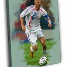 Zinedine Zidane France Legend Painting Art  20x16 inch FRAMED CANVAS WALL PRINT
