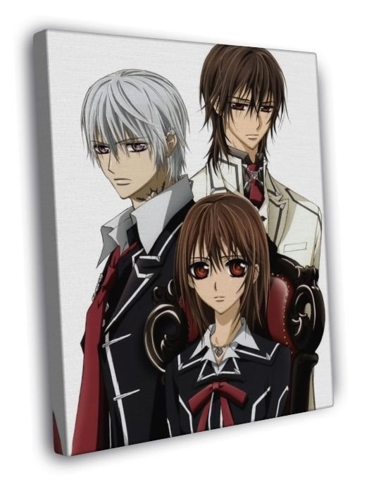 Vampire Knight Zero Kiryu Kaname Kuran Yuki Cross Art  20x16 inch FRAMED CANVAS WALL PRINT