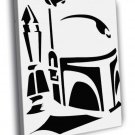 Jango Fett Stencil Artwork Star Wars WALL  20x16 inch FRAMED CANVAS PRINT