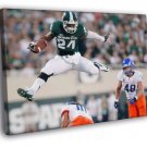 LeVeon Bell Jump Football Sport  20x16 inch FRAMED CANVAS WALL PRINT