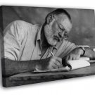 Ernest Hemingway Writer Glasses Drafts Notes BW WALL  20x16 inch FRAMED CANVAS PRINT