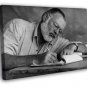 Ernest Hemingway Writer Glasses Drafts Notes BW WALL  20x16 inch FRAMED CANVAS PRINT