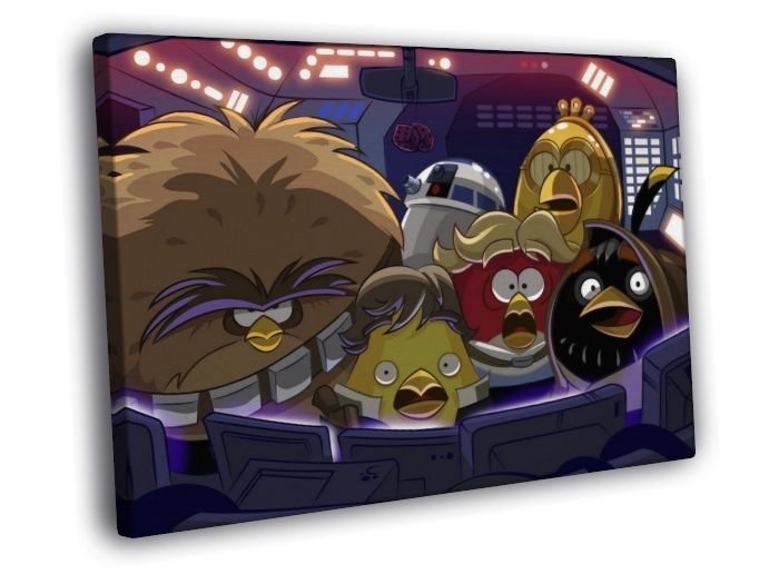 Characters Angry Birds Star Wars Art  20x16 inch FRAMED CANVAS WALL PRINT