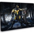 Mortal Kombat X Kotal Kahn Scorpion Fight Game  20x16 inch FRAMED CANVAS WALL PRINT