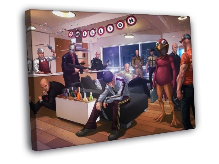 Hitman Characters Video Game  20x16 inch FRAMED CANVAS WALL PRINT