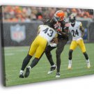 Troy Polamalu Pittsburgh Steelers Football  20x16 inch FRAMED CANVAS WALL PRINT