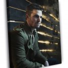 Stephen Amell Handsome Movie Actor  20x16 inch FRAMED CANVAS WALL PRINT