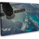 Space Earth Orbit Satellite NASA Beautiful Clouds  20x16 inch FRAMED CANVAS WALL PRINT