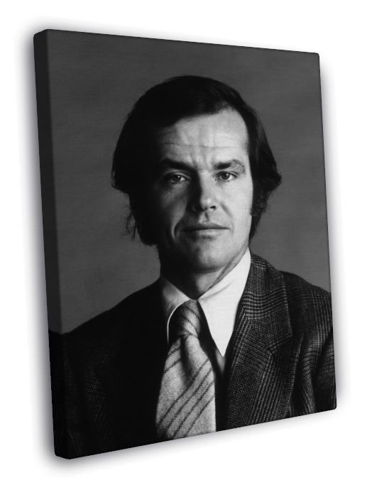 Jack Nicholson BW Portrait Suit Handsome Young Actor WALL  20x16 inch FRAMED CANVAS PRINT