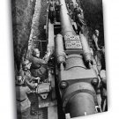 Bruno Cannon Railway German Troops 1939 WWII War WW2  20x16 inch FRAMED CANVAS WALL PRINT