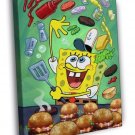 SpongeBob SquarePants Krabby Patty Hamburger Funny Art WALL  20x16 inch FRAMED CANVAS PRINT