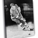 Gordie Howe Classic Retro BW Hockey Sport WALL  20x16 inch FRAMED CANVAS PRINT