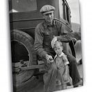 Refugee Man Boy Polk Missouri 1936 Retro Rare Old BW  20x16 inch FRAMED CANVAS WALL PRINT
