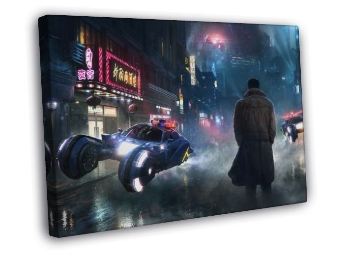 Blade Runner Art Cyberpunk Movie Rick Deckard  20x16 inch FRAMED CANVAS WALL PRINT