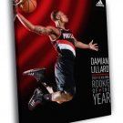 Damian Lillard Portland Trail Blazers Dunk Art  20x16 inch FRAMED CANVAS WALL PRINT
