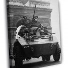 Tank Soldiers Paris WWII World War Two WW2 Old Retro  20x16 inch FRAMED CANVAS WALL PRINT