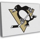 Pittsburgh Penguins Logo Hockey Sport Art  20x16 inch FRAMED CANVAS WALL PRINT