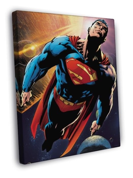 Superman Flight Space Awesome Art WALL  20x16 inch FRAMED CANVAS PRINT