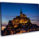 Mont Saint Michel Basse Normandie France Castle WALL  20x16 inch FRAMED CANVAS PRINT