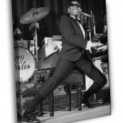 Ray Charles Concert Performance BW Retro Music Singer WALL  20x16 inch FRAMED CANVAS PRINT