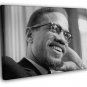 Malcolm X Human Rights BW Portrait WALL 20x16 inch FRAMED CANVAS PRINT