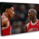 Michael Jordan Scottie Pippen Chicago Bulls WALL  20x16 inch FRAMED CANVAS PRINT