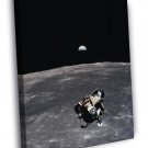 Moon Surface Earth Michael Collins 1969 Epic Old WALL  20x16 inch FRAMED CANVAS PRINT