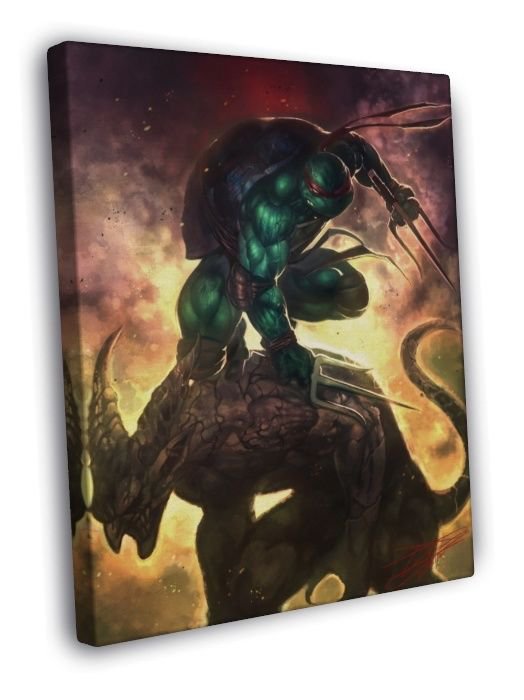Raphael Teenage Mutant Ninja Turtles Awesome Dark Art  20x16 inch FRAMED CANVAS WALL PRINT
