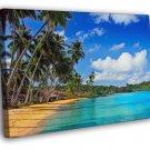 Paradise Palms Sea Beautiful Ocean Tropical Beach WALL  20x16 inch FRAMED CANVAS PRINT