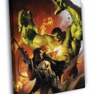 Punisher vs Hulk Fight Awesome Art WALL  20x16 inch FRAMED CANVAS PRINT