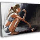 Neon Genesis Evangelion Asuka Beautiful Hot  20x16 inch FRAMED CANVAS WALL PRINT