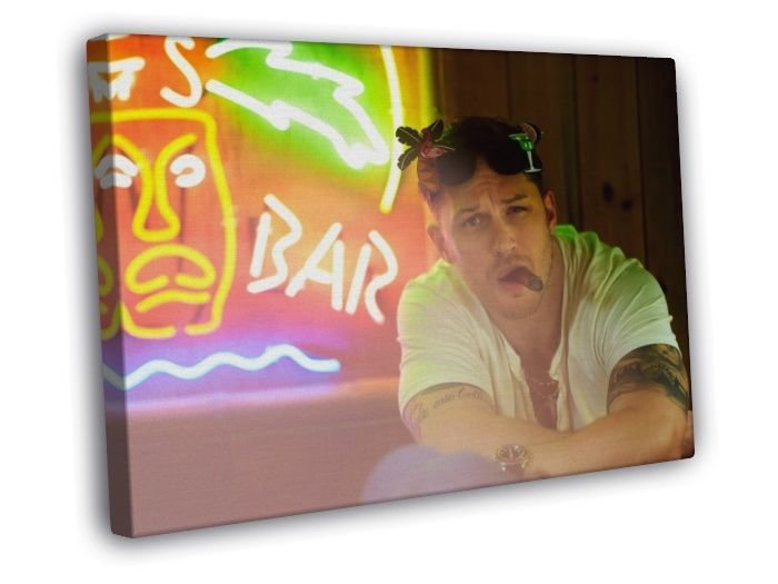 Tom Hardy Portrait Cigar Sunglasses Badass Handsome WALL  20x16 inch FRAMED CANVAS PRINT