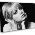 Emma Stone BW Portrait Pretty Beautiful Actress  20x16 inch FRAMED CANVAS WALL PRINT