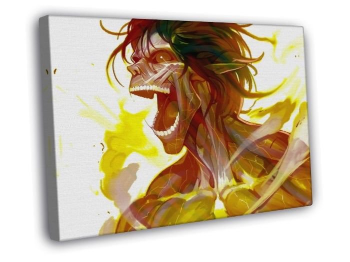 Rogue Titan Shingeki no Kyojin Eren Jaeger Anime Manga  20x16 inch FRAMED CANVAS WALL PRINT