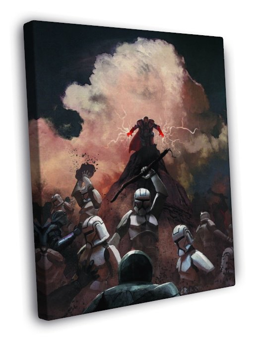 Sith Force Clone Troopers Battle Star Wars Painting  20x16 inch FRAMED CANVAS WALL PRINT